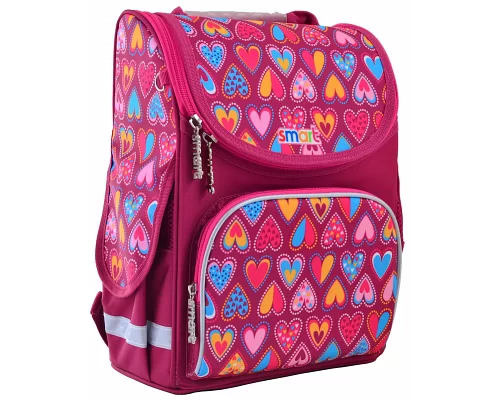 Рюкзак шкільний ортопедичний каркасний Smart PG-11 Hearts Style код: 555920