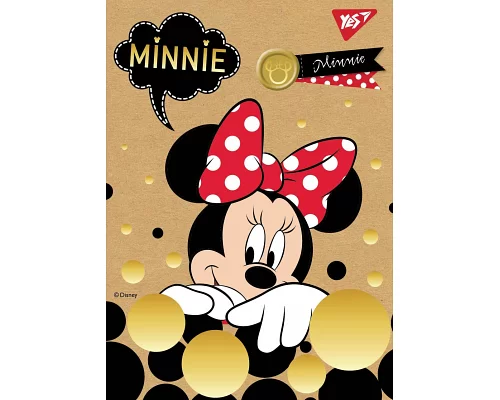 Блокнот А6/80 кл клей СМИК+білий+фольга YES Minnie Gold крафт код: 891442