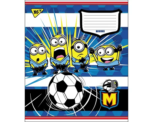 Тетрадь школьная А5/12 лин. YES MINIONS GOAL набор 25 шт. код: 764500