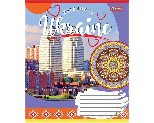 Тетрадь школьная А5/36 кл. 1В WELCOME TO UKRAINE, Тетрадь школьная , набор 15 шт., код: 764604