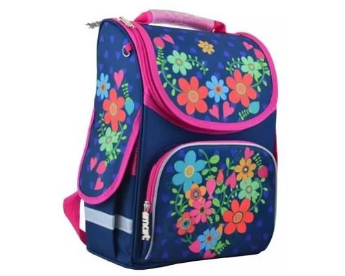 Рюкзак шкільний каркасний Smart PG-11 blue Flowers 34*26*14 код: 554464