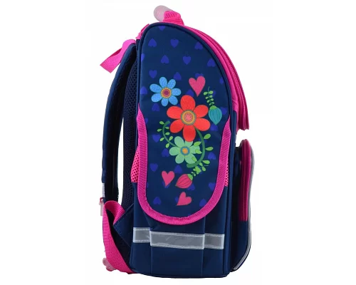 Рюкзак школьный ортопедический каркасный Smart PG-11 Flowers blue 34*26*14 код: 554464