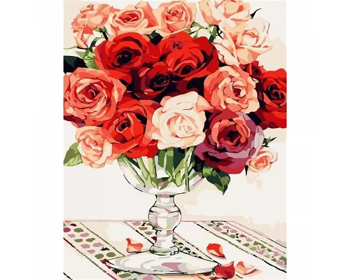 Картина за номерами Яскраві троянди в коробці 40*50см Dreamtoys код: DT-118