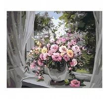 Картина за номерами Квіти на вікні