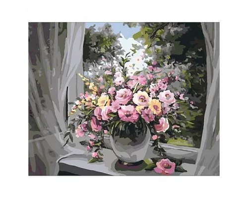 Картина за номерами Квіти на вікні