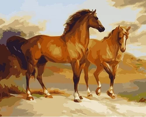 Картина по номерам Пара лошадей 40*50см, в коробке Dreamtoys код: DT-293
