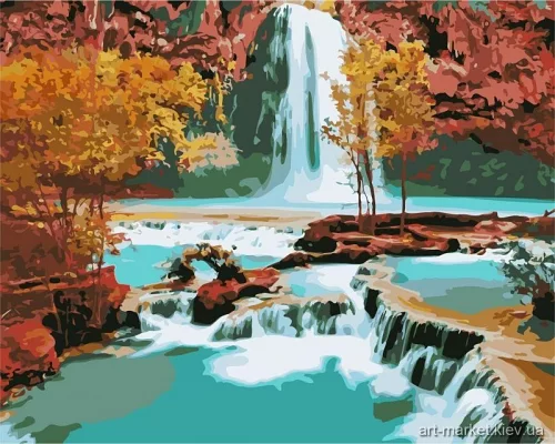 Картина по номерам У подножья водопада
