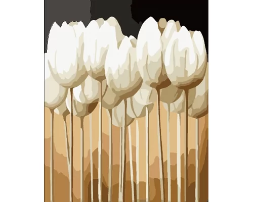 Картина по номерам Белые тюльпаны