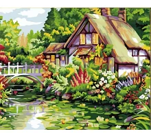 Картина за номерами Будиночок біля ставка
