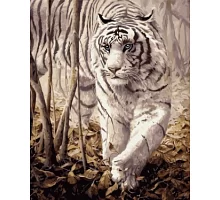 Картина за номерами Білий тигр в термопакете 40*50см Стратег код: VA-0238