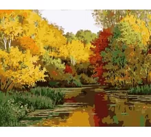 Картина по номерам Осенний лес в термопакете 40*50см Стратег код: VA-0278