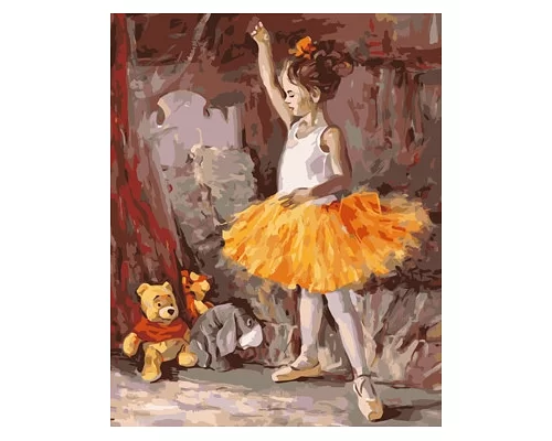 Картина за номерами Маленька балерина в термопакете 40*50см Стратег код: VA-1073