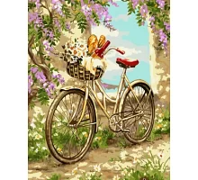 Картина по номерам Велосипед в саду в термопакете 40*50см Стратег код: VA-1286