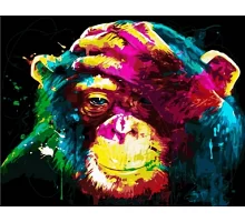 Картина по номерам Яркая обезьяна в термопакете 40*50см Стратег код: VA-2051