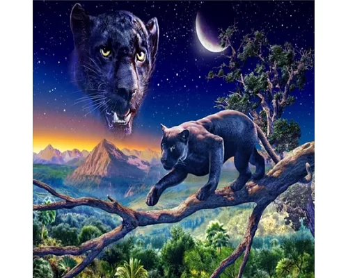 Алмазная мозаика Черная пантера, 30*40см, без рамки, в кор. 39*8*5см