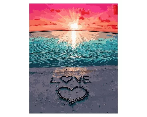 Картина по номерам Love на песке, в термопакете 40*50см код: VA-2152