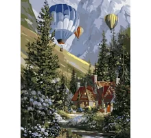 Картина по номерам Воздушные шары среди леса, в термопакете 40*50см код: VA-0469