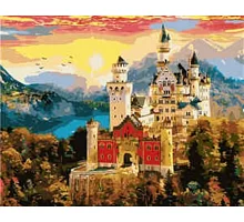 Картина по номерам Замок на закате солнца, в термопакете 40*50см код: VA-1032
