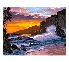 Картина по номерам Заход солнца на берегу океана, в термопакете 40*50см код: VA-2211