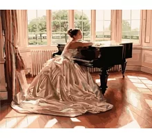 Картина по номерам Невеста возле рояля, в термопакете 40*50см код: VA-1535