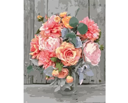 Картина по номерам Нежный букет цветов, в термопакете 40*50см код: VA-1362