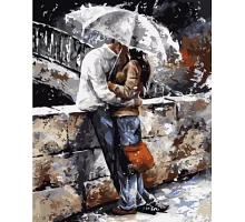 Картина по номерам Поцелуй под зонтом, в термопакете 40*50см код: VA-1589