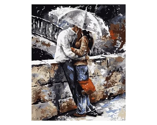 Картина за номерами Поцілунок під парасолькою, в Термопакет 40 * 50см