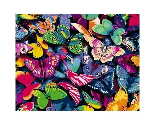 Картина по номерам Разноцветные бабочки, в термопакете 40*50см код: VA-0125