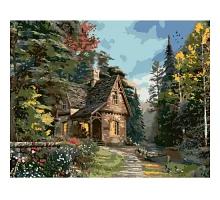 Картина по номерам Уютний дом в лесу, в термопакете 40*50см код: VA-0453