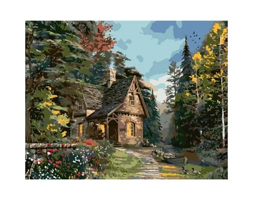 Картина за номерами Затишний будинок в лісі, в Термопакет 40 * 50см