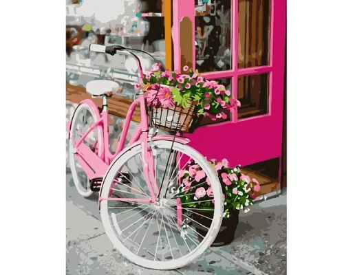 Картина за номерами Квітковий велосипед, в Термопакет 40 * 50см
