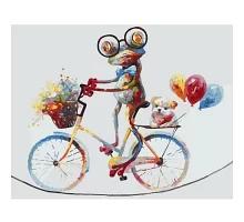 Картина по номерам Яркий лягушонок на велосипеде, в термопакете 40*50см код: VA-1040