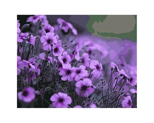Картина по номерам Фиолетовые цветы, в термопакете 40*50см код: VA-0533