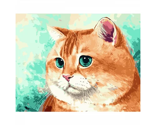 Картина за номерами Рудий кіт з блакитними очима в Термопакет 40 * 50см (VA-1294)
