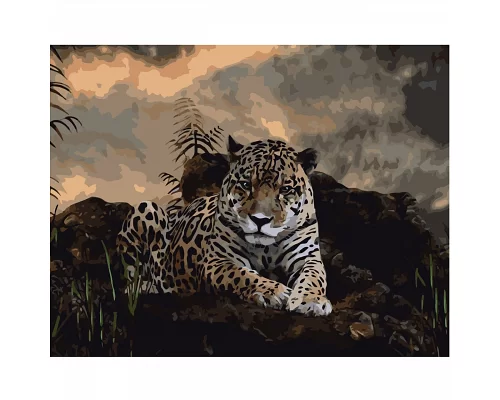 Картина по номерам Уставший леопард в термопакете 40*50см (VA-0447)