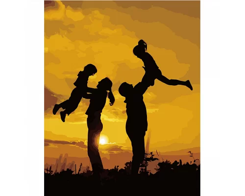 Картина по номерам Счастливая семья в термопакете 40*50см (VA-2653)
