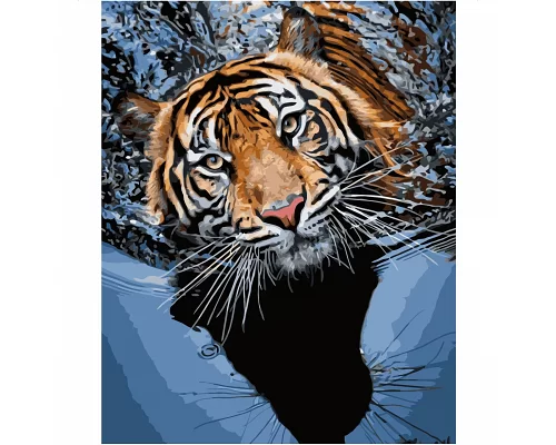 Картина по номерам Тигр в воде в термопакете 40*50см (VA-0442)