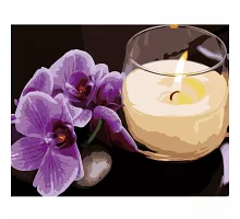 Картина за номерами Орхідея зі свічкою в Термопакет 40 * 50см (VA-2666)