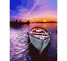 Картина по номерам Лодка на закате в термопакете 40*50см (GX26162)