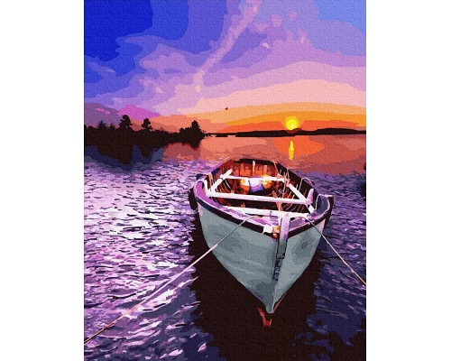 Картина по номерам Лодка на закате в термопакете 40*50см (GX26162)