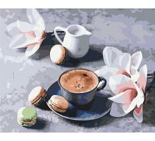 Картина по номерам Кофе с орхидеями в термопакете 40*50см (GX34316)