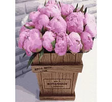 Картина за номерами Букет рожевих півоній в Термопакет 40 * 50см (GX36092)