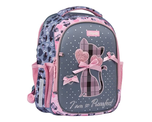 Рюкзак шкільний 1вересня S-107 Purrrfect рожевий / сірий (552001)