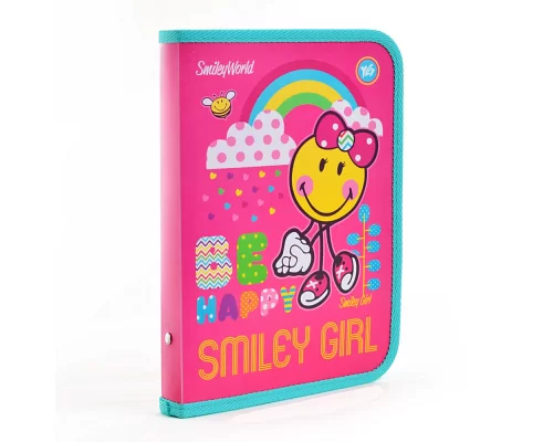 Папка для зошитів пласт. на блискавки В5 Smiley World (pink) (491363)