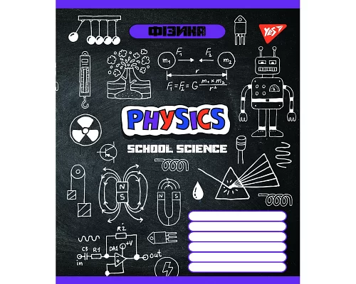 Тетрадь школьная А5 48 клетка YES Физика (Doodle Board) набор 5 шт. (764849)