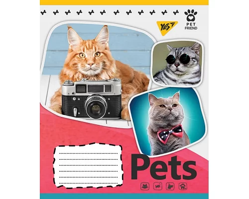 Зошит шкільна А5 18 клітка YES Pets Shoot набір 25 шт. (765381)