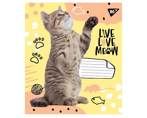 Зошит шкільна А5 12 лінія YES Live Love Meow набір 25 шт. (765504)