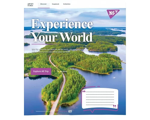 Зошит шкільна А5 24 лінія YES Experience Your World набір 20 шт. (765536)