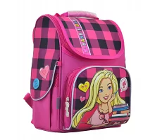 Рюкзак школьный ортопедический каркасный 1 Вересня H-11 Barbie red 33.5*26*13.5 код: 555156