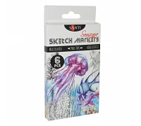 Набір маркерів для скетчів Santi sketch Seascape 6 шт/уп. код: 390567